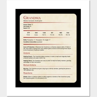 D&d Grandma Statblock Posters and Art